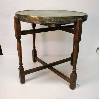 An Eastern Brass Folding Card Table