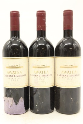 (3) 1995 Te Mata Estate Awatea Cabernets Merlot, Hawke's Bay (TL)