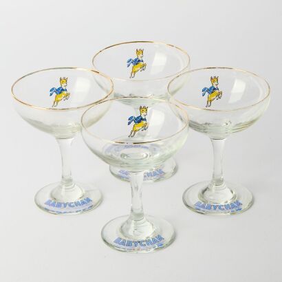 A Vintage Babycham Glass Set