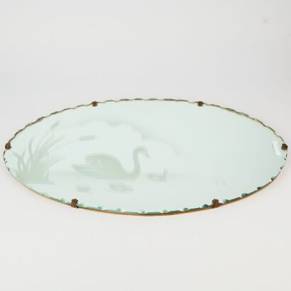 A Mid-Century Swan Wall Mirror