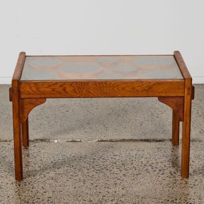 A Mid-Century Japanese Coffee Table With Ancient Cedar Yakusugi Inlays