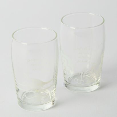 A Pair of Māori Rock Drawing Theo Schoon for Sanitarium LTD. Glasses