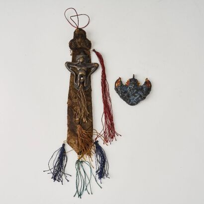 A Set of Two Chinese Tibetan Bronze Figures of Garudas with Outstretched Wings