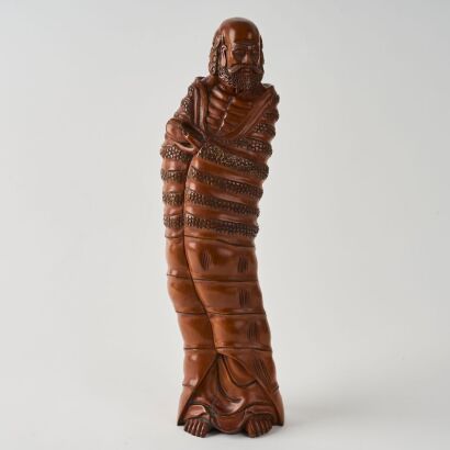 A Chinese Boxwood Carved Bodhidharma