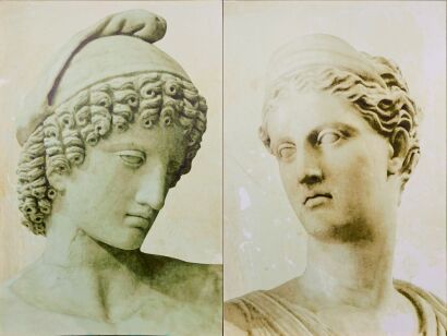 A Pair of Roman Bust Canvas Prints