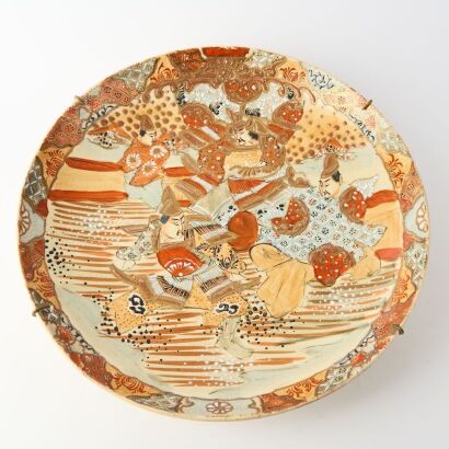A Japanese 20th Century Satsuma &lsquo;Figures&rsquo; Dish