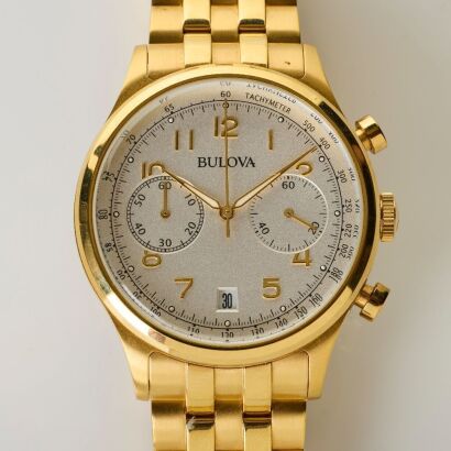 Gold Plated, Bulova Quartz Chronograph Wristwatch