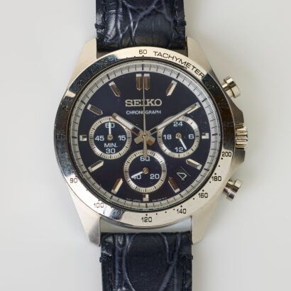 Stainless Steel, Seiko, Spirit Quartz Chronograph Wristwatch with Box / Paperwork