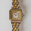 Stainless Steel / 18ct Yellow Gold, Cartier, Santos Panth&egrave;re SM Quartz Wristwatch, circa 1980's - 1990's