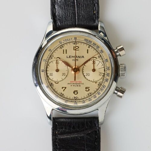 Stainless Steel, Lemania 105 Hand-wound Compact Chronograph Wristwatch, circa 1950's