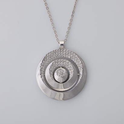 Swarovski, Reversible Crystal Pendant Necklace with Box