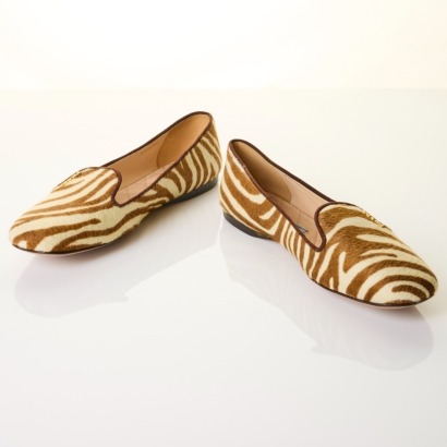 Prada, Brown Calf Hair Ballet Flats, Size 37