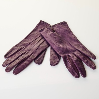 100% Leather, Purple Gloves, Size 7