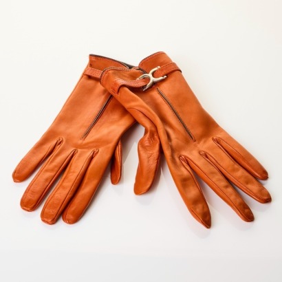 The Glove Shop, 100% Leather, Burnt Orange Gloves
