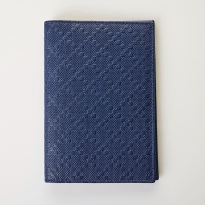 Gucci, Embossed Navy Passport Holder