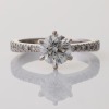 18ct White Gold, 1.10ct Diamond / 0.24ct Diamond Ring