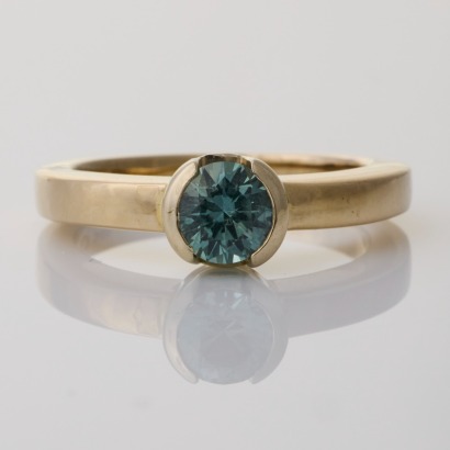 18ct White Gold, 0.83ct Montana Sapphire Solitaire Ring