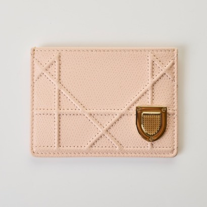 Christian Dior, Pink Leather Diorama Card Holder with Box