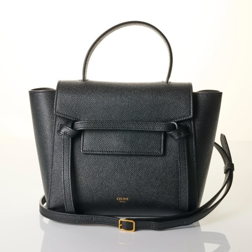 Celine, Black Grained Calfskin Nano Belt Bag