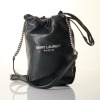 Saint Laurent, Black Vegan Leather Bucket Bag