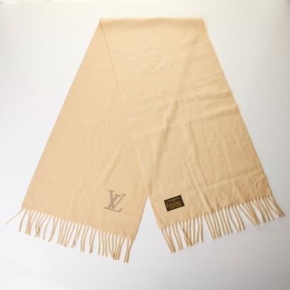 Louis Vuitton, 100% Cashmere, Beige Scarf