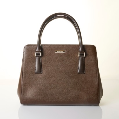 Burberry, Brown Saffiano Leather Tote Bag