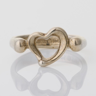 Tiffany & Co, Sterling Silver, Open Heart Ring