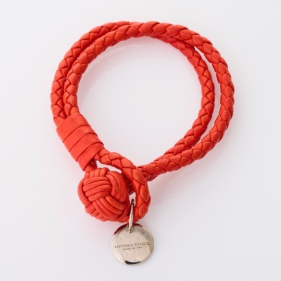 Bottega Veneta, Intrecciato Coral Nappa Leather Knot Bracelet