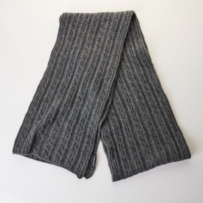 Dolce & Gabbana, Knitted Grey Wool Scarf