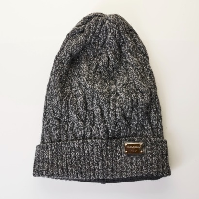 Dolce & Gabbana, Knitted Grey Beanie