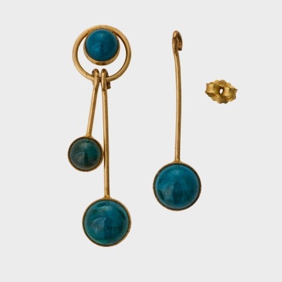 14ct Yellow Gold, Eilat Stone, Single Drop Earring