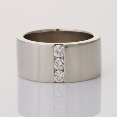 Platinum, Modern, 0.36ct Diamond, Heavy Ring