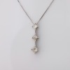 14ct White Gold, 0.40ct Three Stone Diamond Pendant on 45cm 18ct White Gold, Box Chain