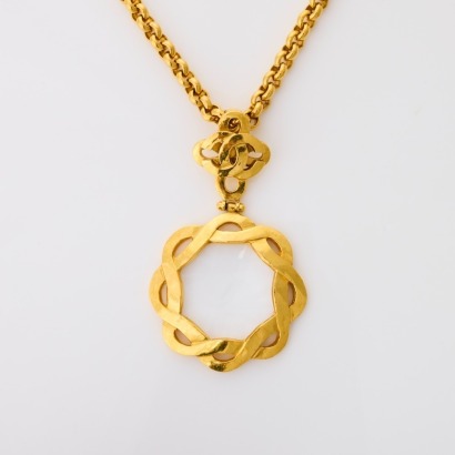 Chanel, 75cm Gold-plated, Vintage, Magnifying Glass Pendant Necklace