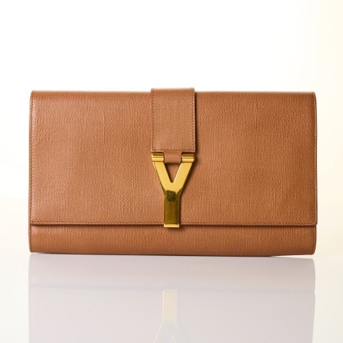 Saint Laurent, Brown Sac Clutch