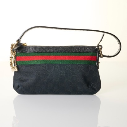 Gucci, GG Canvas Charm Web Pochette