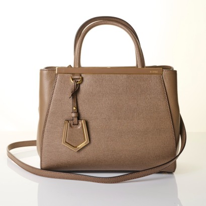 Fendi, Taupe Leather 2Jours Tote Bag