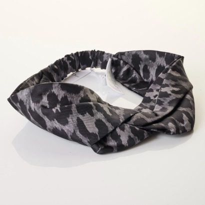 Christian Dior, 100% Silk, Black / Grey Hairband