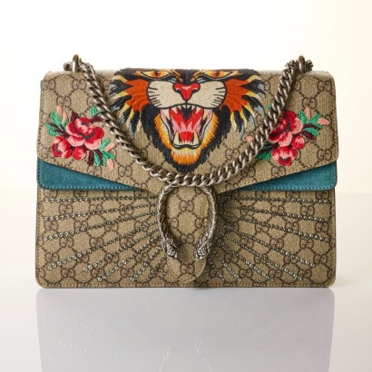 Gucci, Tiger Embroidered Dionysus Handbag