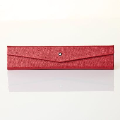 Montblanc, Red Leather Foldable Pen Pouch MB116345 with Box
