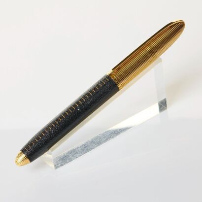 Louis Vuitton, Doc Cuir Rollerball Pen in Leather / Gold Plate, circa 2000's
