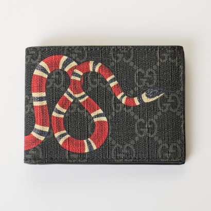 Gucci, Kingsnake GG Supreme Bifold Wallet with Box