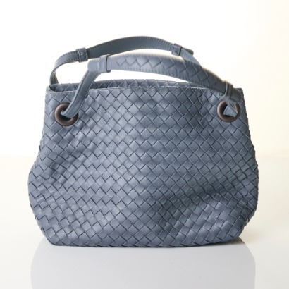 Bottega Veneta, Intrecciato Blue Leather Bag