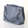 Bottega Veneta, Intrecciato Blue Leather Bag - 2