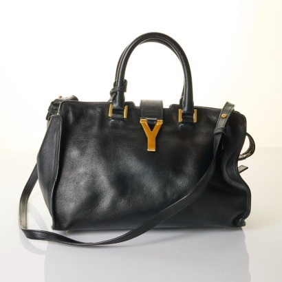 Saint Laurent, Black Calfskin Small Cabas ChYc Bag