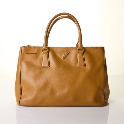 Prada, Camel Saffiano Lux Galleria Double Zip Tote Bag
