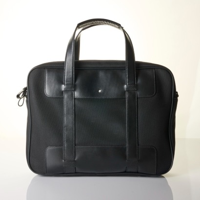 Montblanc, Black Nylon / Leather Laptop Bag