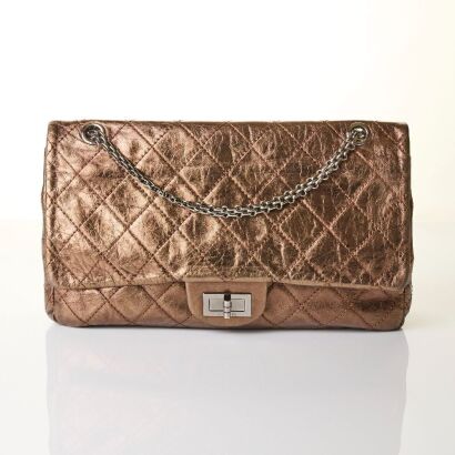 Chanel, 2.55 Reissue 227 Bronze Metallic Aged Calfskin Flap Bag