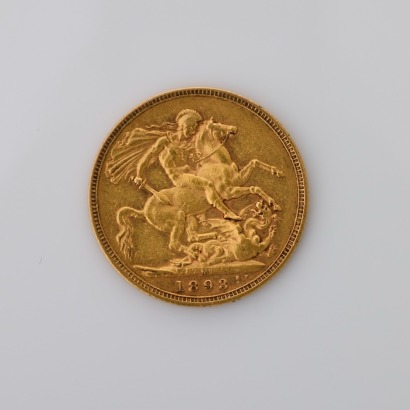 22ct Yellow Gold, 1893 Sovereign Coin