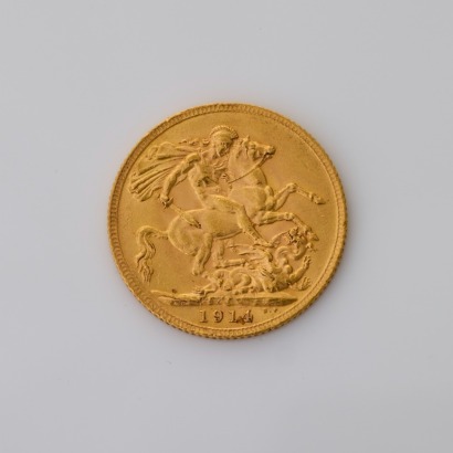 22ct Yellow Gold, 1914 Sovereign Coin